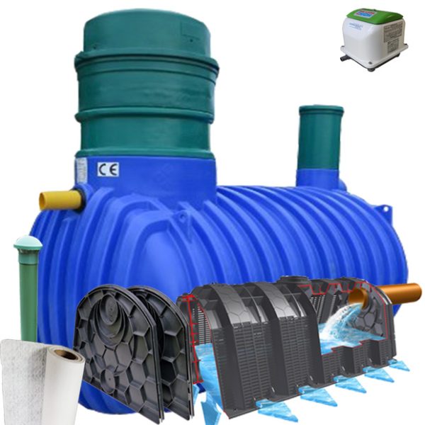 OCZYSZCZALNIA BIOLOGICZNA BIO-DUO-HYBRYDA 3000L 4 tunele AQUABIN